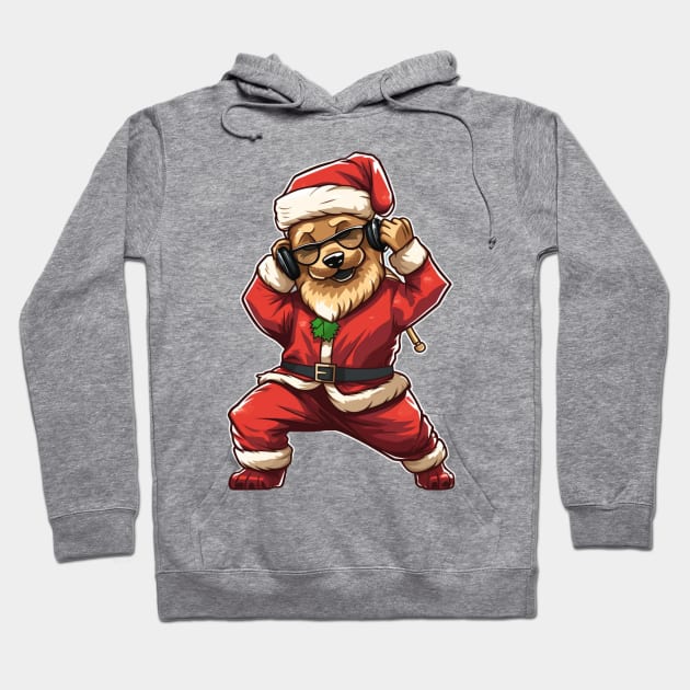 Cartoon Christmas Afghanistan Dog Dancing Hoodie by Chromatic Fusion Studio